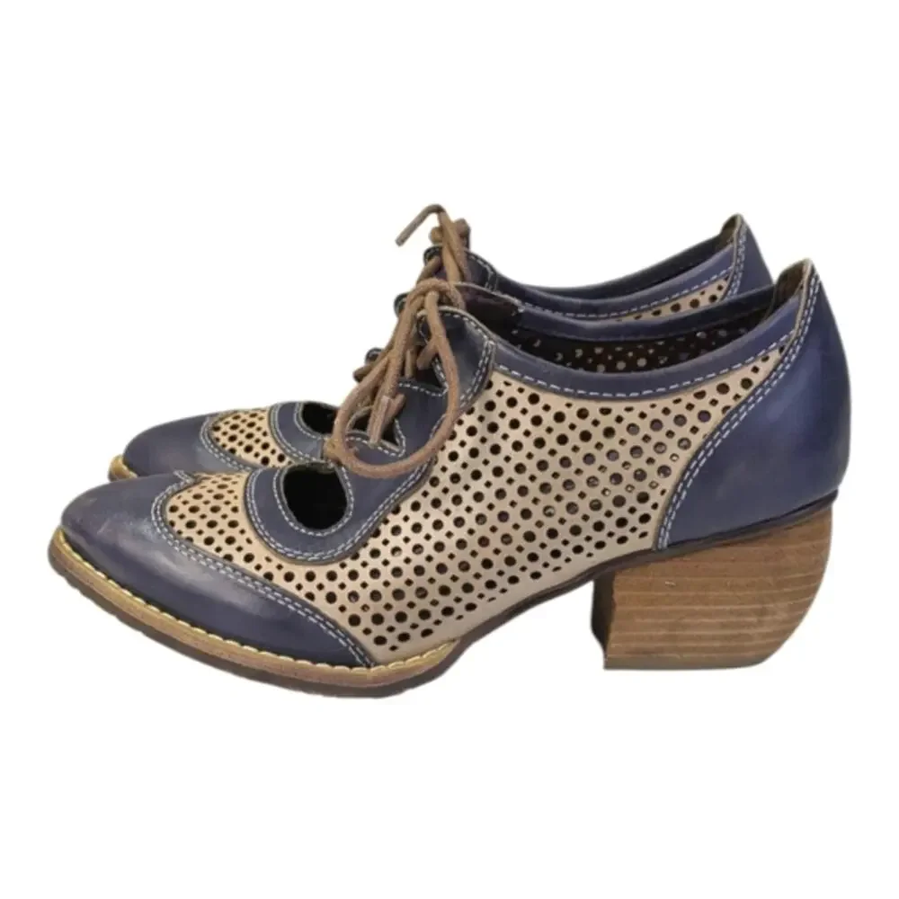 L'Artiste Spring Step Gabriel Heeled Oxfords EUC  $139  Size 35 US 5   S3598